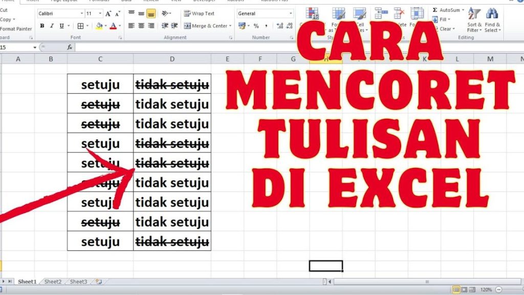 Cara Coret Tulisan Di Excel: Trik Visual Untuk Dokumen Anda! 1 cara coret tulisan di excel trik visual untuk dokumen anda