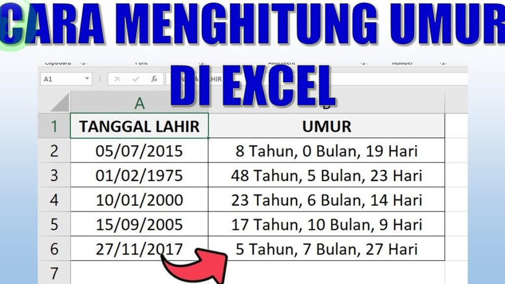 Cara Mudah Menghitung Umur Dengan Rumus Di Excel! 1 cara mudah menghitung umur dengan rumus di excel