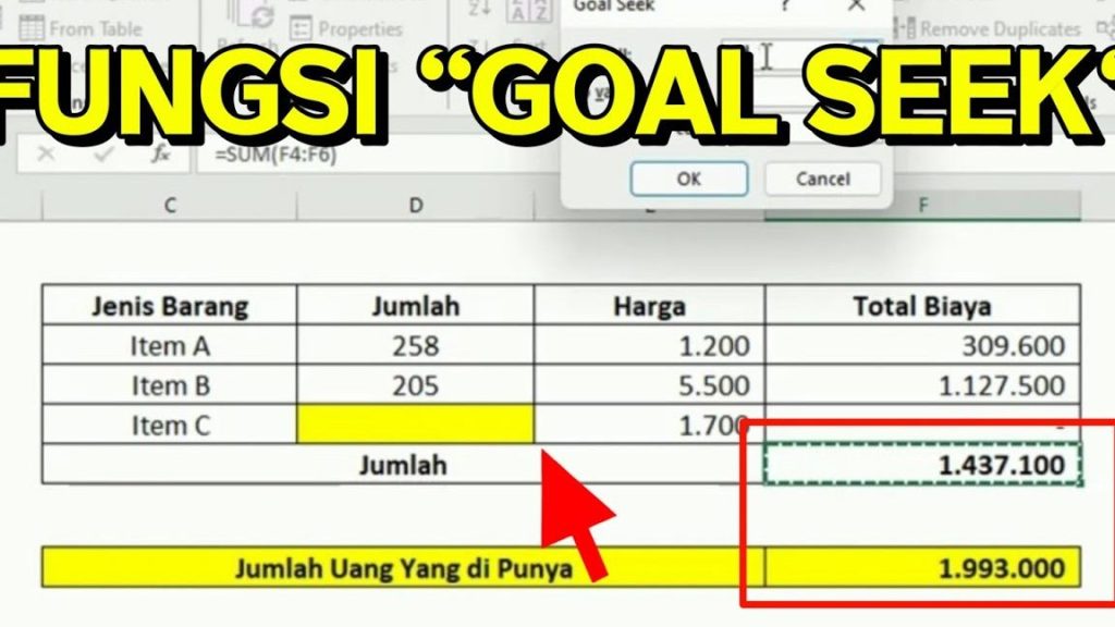 Goal Seek Di Excel: Solusi Cerdik Untuk Target Analisis! 1 goal seek di excel solusi cerdik untuk target analisis