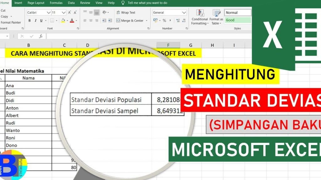 Hitung Standar Deviasi Data Dengan Excel! 1 hitung standar deviasi data dengan excel