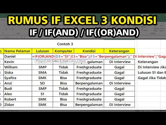 rumus if dengan 3 kondisi di excel logika data lebih kompleks