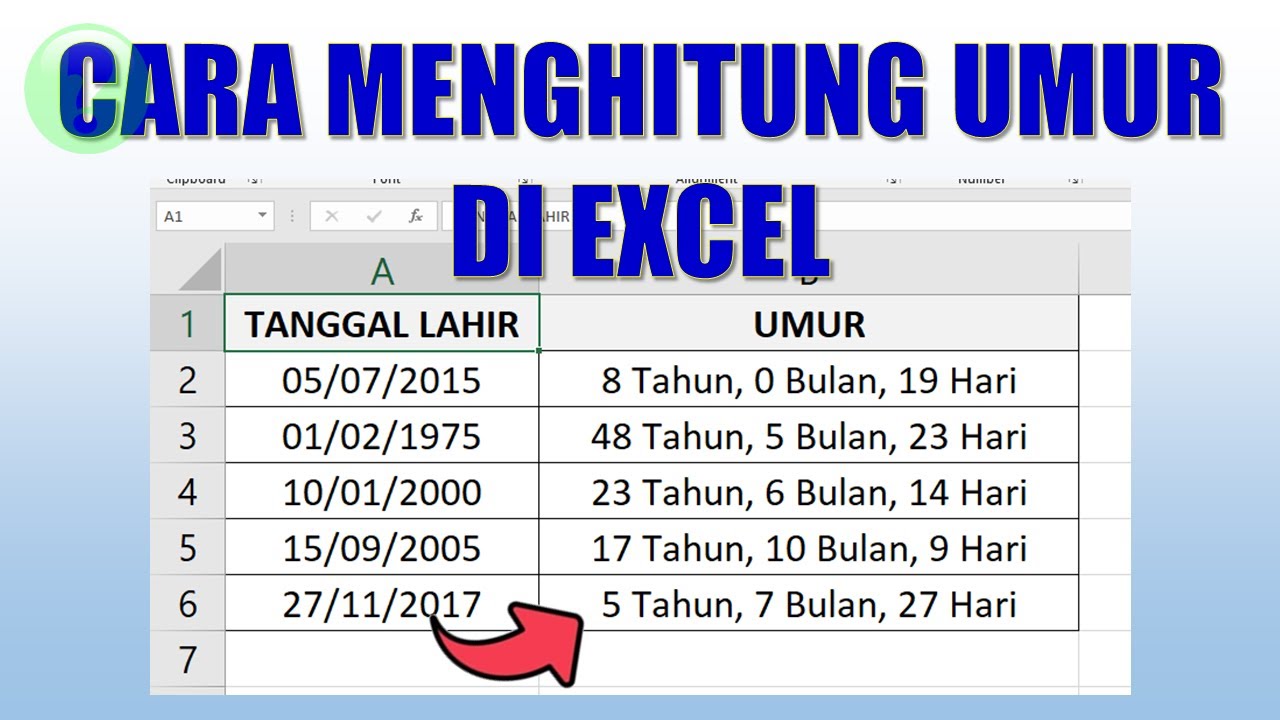 Cara Menghitung Umur Dalam Excel: Hitung Tahun Dengan Cepat! 8
