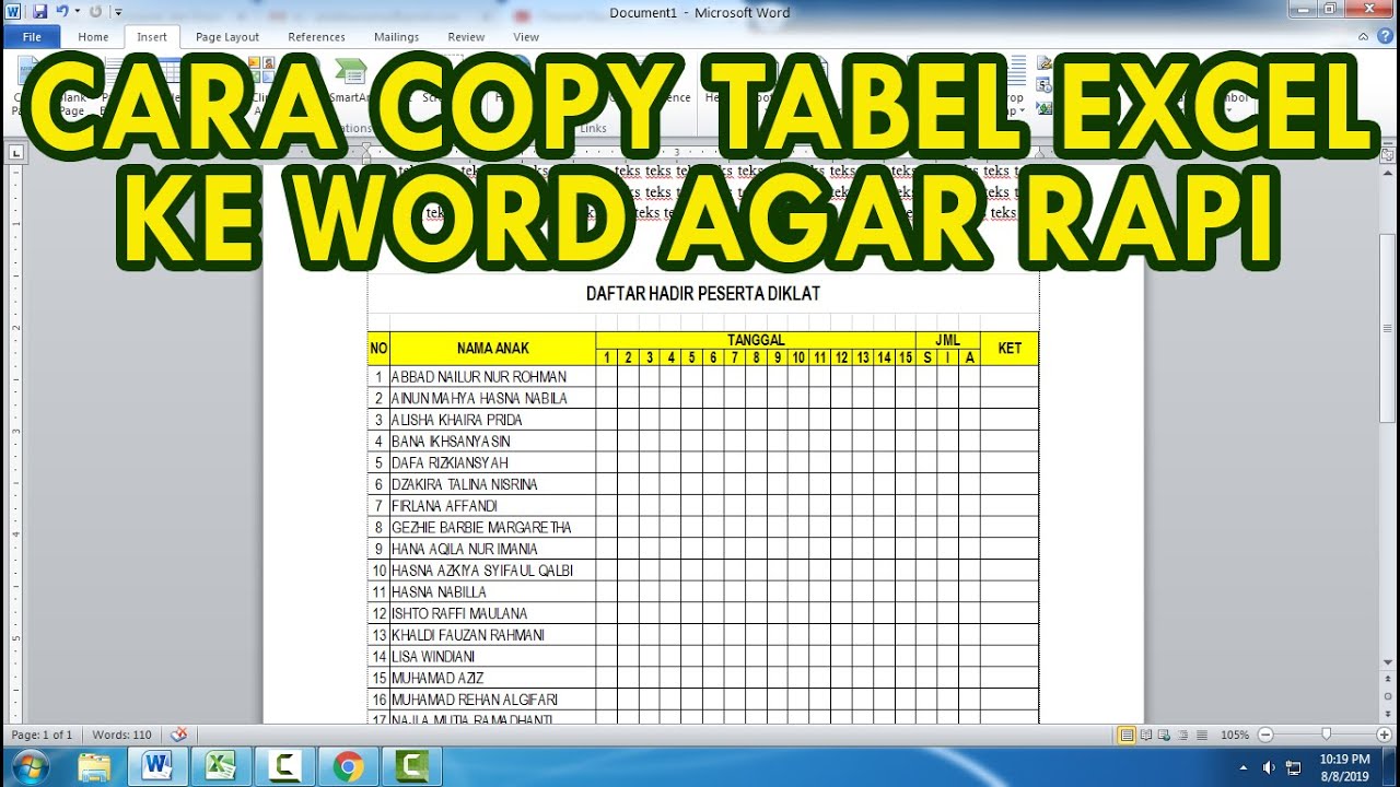 Transfer Data Anda: Cara Pindah Dari Excel Ke Word! 7